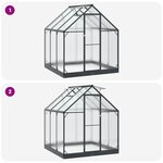 vidaXL Serre de jardin avec porte Anthracite 183 5 x 183 5 x 207 cm