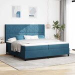vidaXL Lit à ressorts avec bandes LED Bleu 200 x 200 cm Velours