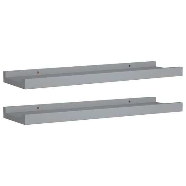 vidaXL Étagères à rebord pour cadre photo 2 Pièces Gris 40x9x3 cm MDF