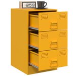 vidaXL Table de chevet jaune moutarde 34 5x39x62 cm acier
