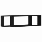 vidaXL Étagère murale avec étagère 2 Pièces Chêne Noir 80 x 15 x 26 cm