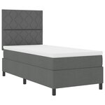 vidaXL Lit à Ressorts avec Matelas Gris Foncé Lit Simple Tissu