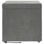 vidaXL Tabouret Gris foncé 41 x 41 x 40 cm Velours et Bois Composite