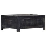vidaXL Table basse Noir 65 x 65 x 30 cm Bois de manguier massif