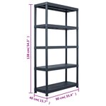 vidaXL Étagère de rangement Noir 220 kg 90x40x138 cm Plastique