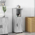 vidaXL Cabinet de salle de bain avec porte Sonoma gris 30 x 35 x 95 cm