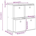 vidaXL Buffet Gris béton 68 5 x 32 x 67 cm