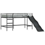 vidaXL Lit superposé pour enfants avec toboggan Uni Noir et anthracite