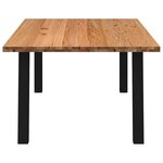 vidaXL Table à manger marron clair bois de chêne massif rectangulaire