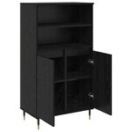 vidaXL Haut Armoire Noir 60 x 36 x 110 cm Bois d'ingénierie
