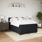 vidaXL Sommier à lattes de lit et matelas Noir 160x200 cm Velours