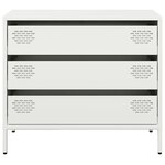 vidaXL Buffet blanc 68x39x58 5 cm acier laminé à froid