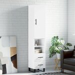 vidaXL Buffet haut Blanc 34 5x34x180 cm Bois d'ingénierie
