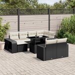 vidaXL Salon de jardin 11 Pièces avec coussins noir résine tressée