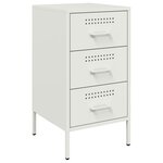vidaXL Table de chevet blanc 36x39x68 cm acier