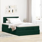 vidaXL Cadre de lit ottoman avec matelas vert foncé 120x200 cm velours