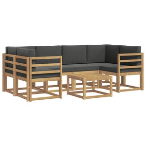 vidaXL Ensemble de canapés d'extérieur 7 Pièces Blanc et anthracite