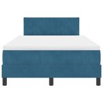 vidaXL Lit boîte avec matelas Bleu foncé 120x200 cm Velours