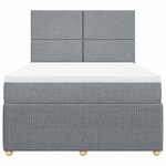 vidaXL Sommier à lattes de lit avec matelas Gris clair 140x190cm Tissu