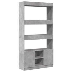 vidaXL Buffet haut gris béton 92x33x180 cm bois d'ingénierie