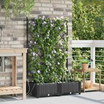 vidaXL Pots de jardin Noir 80 x 40 x 126 cm Acier