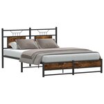 vidaXL Cadre de lit sans matelas chêne fumé 140x190 cm bois ingénierie