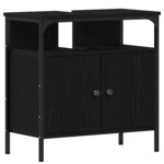 vidaXL Ensemble de mobilier de salle de bain avec stockage 2 Pièces Noir