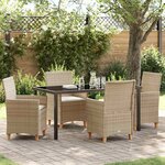 vidaXL Ensemble de salle à manger pour jardin 5 Pièces Beige polyrotin