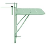 vidaXL Table Suspendue de Balcon Vert menthe 60 x 39 x 65 cm Acier