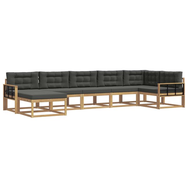 vidaXL Ensemble de canapés d'extérieur 7 Pièces Blanc et anthracite