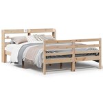 vidaXL Cadre de lit avec tête de lit sans matelas 160x200 cm