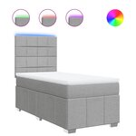 vidaXL Sommier à lattes de lit avec matelas gris clair 80x200 cm tissu