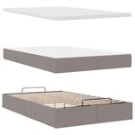 vidaXL Cadre de lit ottoman avec matelas taupe 120x200 cm tissu