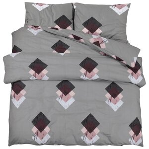 vidaXL Ensemble de housse de couette Gris 240x220 cm Coton