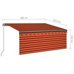 vidaXL Auvent rétractable manuel avec store 3x2 5 m Orange et marron