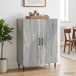 vidaXL Buffet Sonoma gris 66 x 34 5 x 89 5 cm Bois d'ingénierie