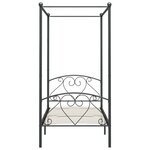vidaXL Cadre de lit à baldaquin sans matelas gris métal 90x200 cm