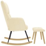vidaXL Chaise à bascule avec repose-pied Crème Tissu