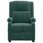 vidaXL Fauteuil inclinable vert foncé velours