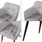 Lot de 4 chaises de salle à manger moderne design robuste 81 x 57 x 53 cm gris 03_0009803
