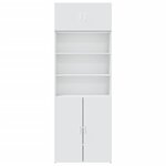 vidaXL Armoire de rangement blanc 80x42 5x225 cm bois d'ingénierie