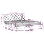 vidaXL Lit avec matelas gris foncé 180x200 cm tissu