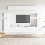 vidaXL Ensemble de meubles TV 8 Pièces Blanc Bois d'ingénierie