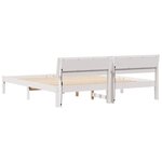 vidaXL Cadre de lit avec tête de lit Blanc 200 x 200 cm Pin massif