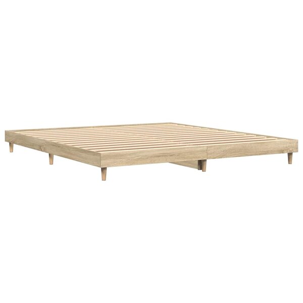 vidaXL Cadre de lit sans matelas chêne sonoma 200x200 cm