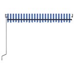 vidaXL Auvent automatique capteur de vent/LED 400x300 cm Bleu et blanc