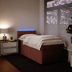 vidaXL Sommier à lattes de lit avec matelas Rose 100x200 cm Velours