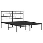 vidaXL Cadre de lit métal avec tête de lit noir 160x200 cm