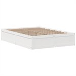 vidaXL Cadre de lit sans matelas blanc 140x190 cm bois de pin massif