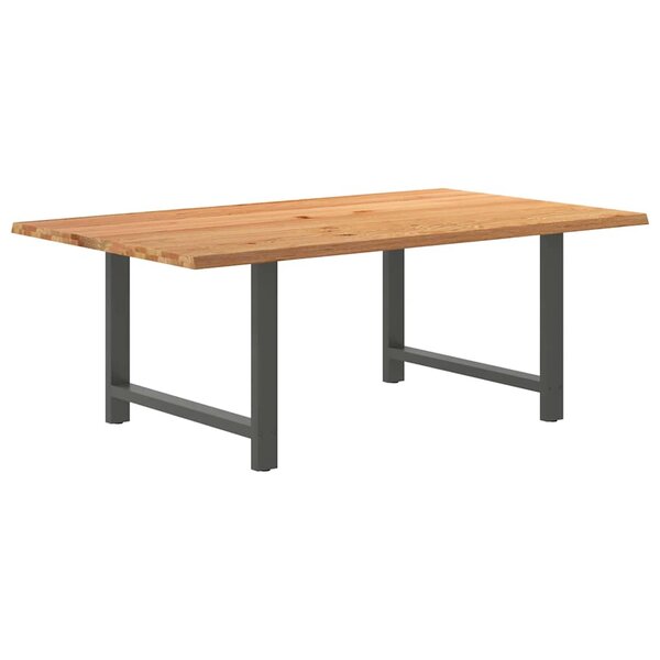 vidaXL Table à manger marron clair bois de chêne massif rectangulaire